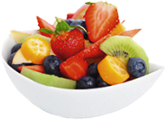 tourteau et salade de fruits